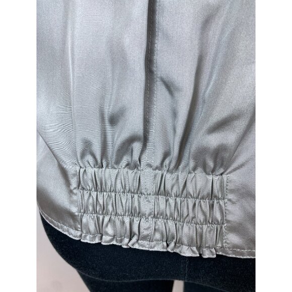 Lafayette 148 Women's Satin Gray Zip Up Jacket Sz M - Picture 8 of 10
